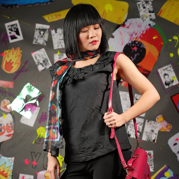 Unique Ocean-Inspired Scarf – Fish Print, Feels Like Silk, Summer Chic - Picture 9 of 11